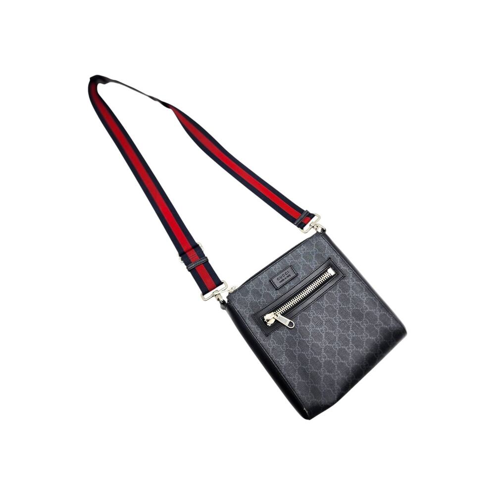 Gucci GG Supreme Small Messenger Crossbody Bag Black Gray 792082 - $1580 - Picture 3 of 9